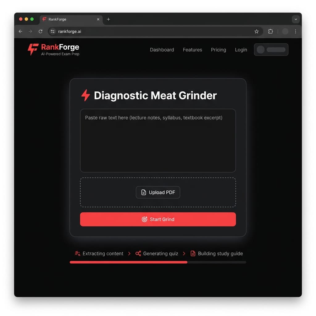 AI Study Engine upload interface